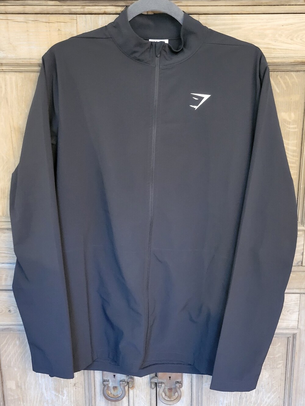 Gymshark Arrival Woven Full Zip Jacket Black Mock Neck Size Small